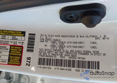 2017 Toyota Tacoma Trd Sport из США, поврежденный, VIN 3TMAZ5CN0HM026752